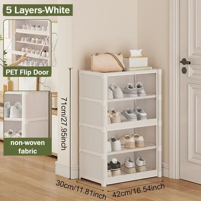 Zapatera Organizadora Transparente Apilable Multi-Niveles.