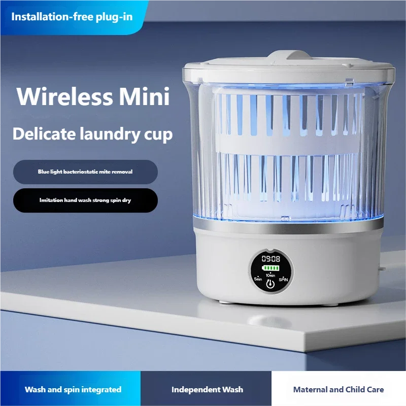 Mini Lavadora Portátil USB – Lava Ropa Pequeña en Minutos.