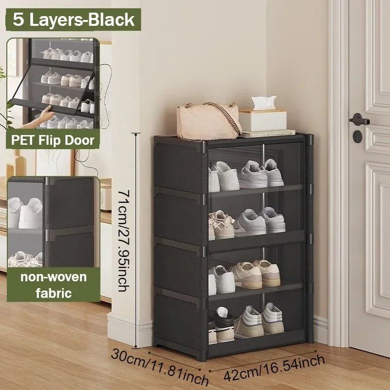 Zapatera Organizadora Transparente Apilable Multi-Niveles.