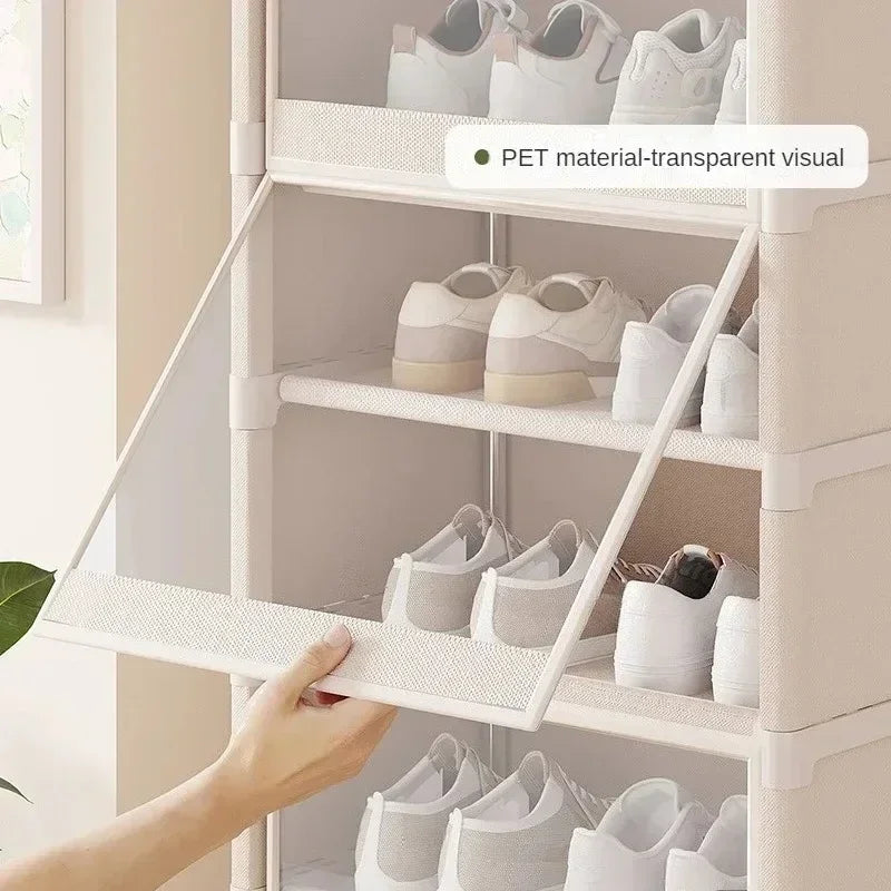 Zapatera Organizadora Transparente Apilable Multi-Niveles.