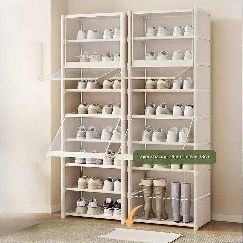 Zapatera Organizadora Transparente Apilable Multi-Niveles.