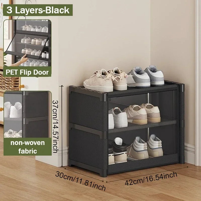 Zapatera Organizadora Transparente Apilable Multi-Niveles.